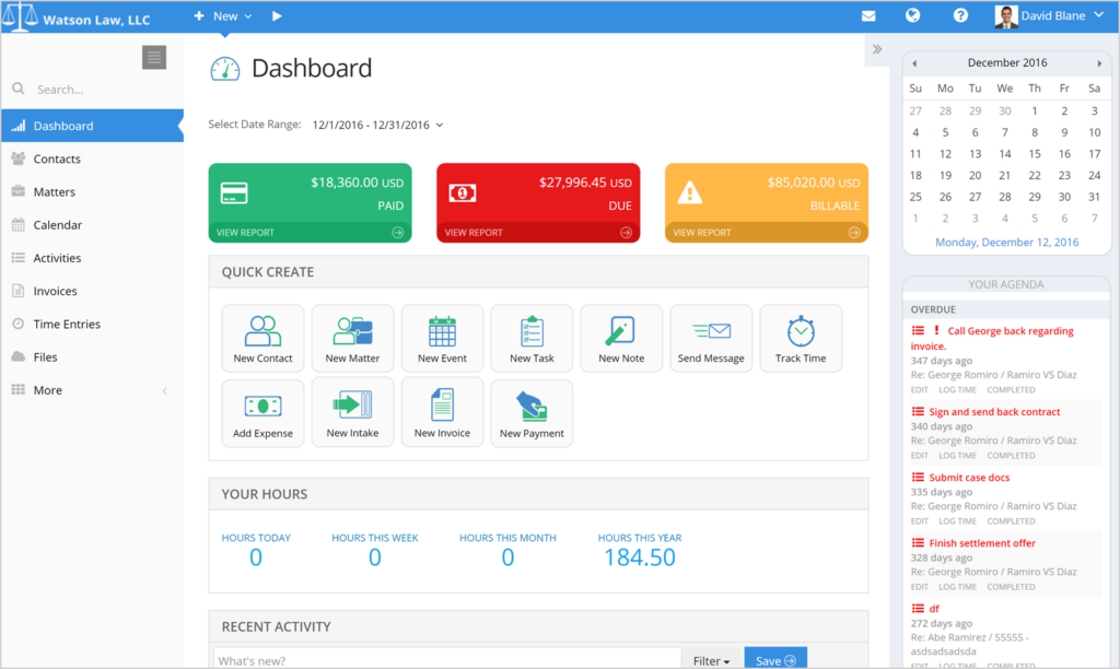 PracticePanther screenshot - I 10 migliori software per la gestione degli studi legali per il 2026