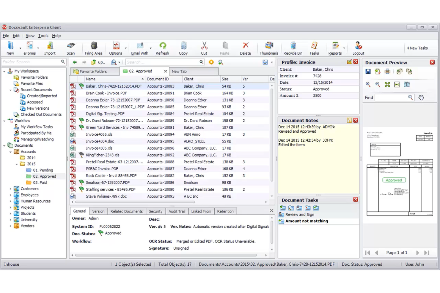 Docsvault screenshot - Le 10 migliori soluzioni di gestione email per studi legali nel 2026