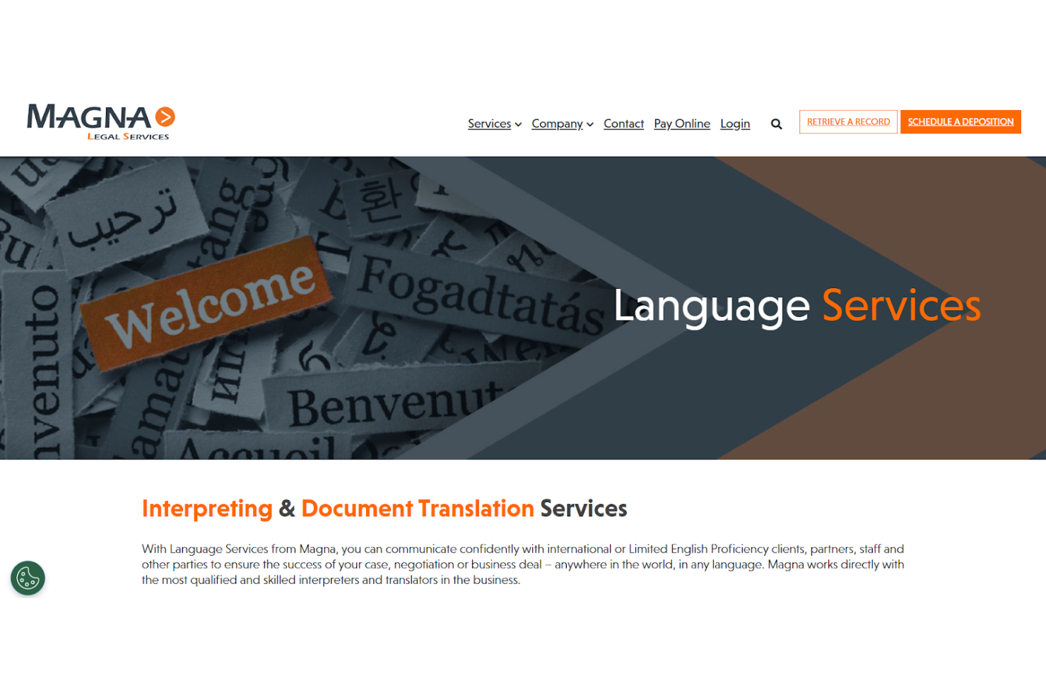 Magna Legal Services screenshot - 10 mejores servicios de traducción de documentos legales en 2026
