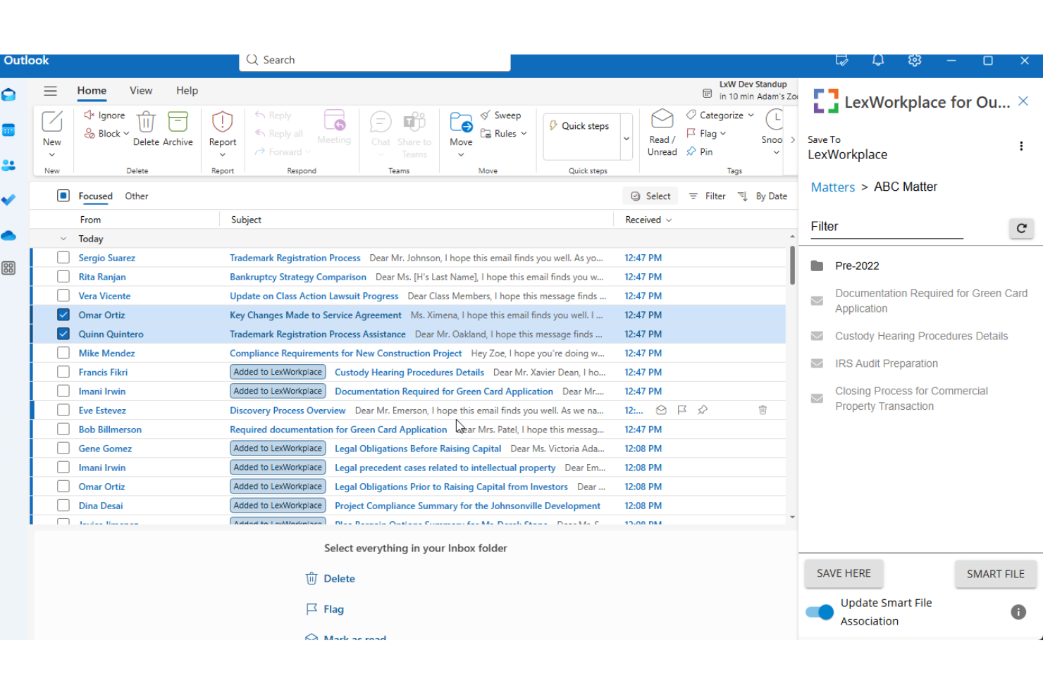 LexWorkplace screenshot - Le 10 migliori soluzioni di gestione email per studi legali nel 2026