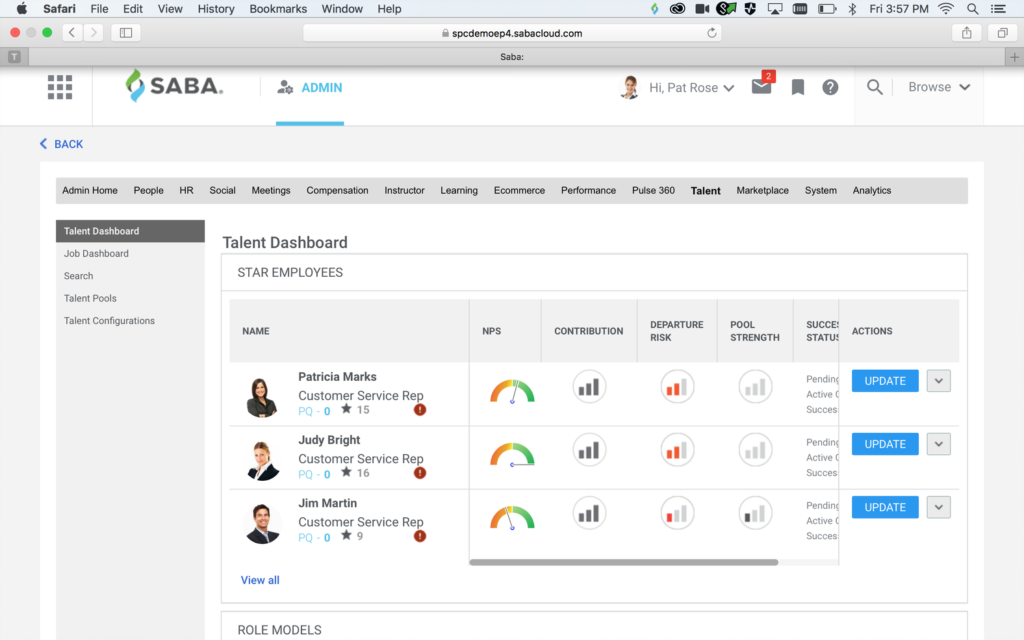 Saba Cloud screenshot - Guía de las 28 Mejores Herramientas para la Planificación de Sucesión de 2026