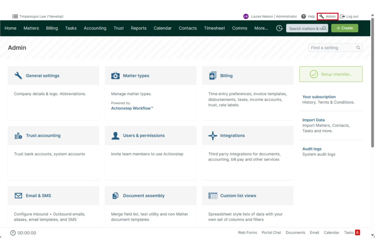 Actionstep screenshot - I 10 migliori software per la gestione di documenti ed e-mail per studi legali nel 2026