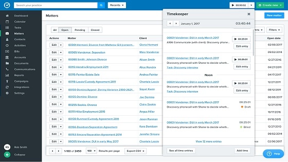 Clio screenshot - 10 Mejores Programas Gratuitos para la Gestión de Despachos Jurídicos en 2026