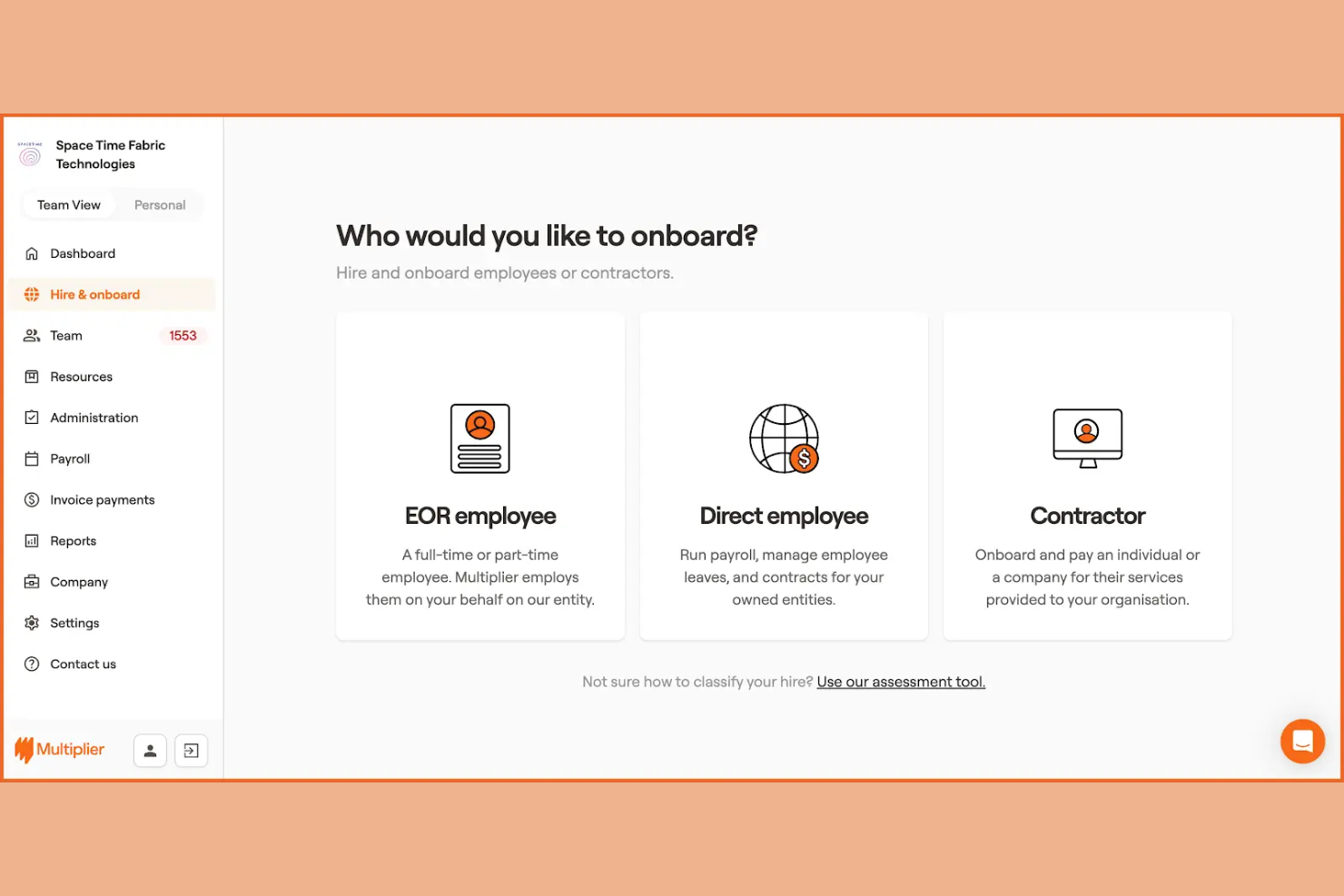 Multiplier screenshot - 10 beste diensten voor formeel werkgeverschap in 2026