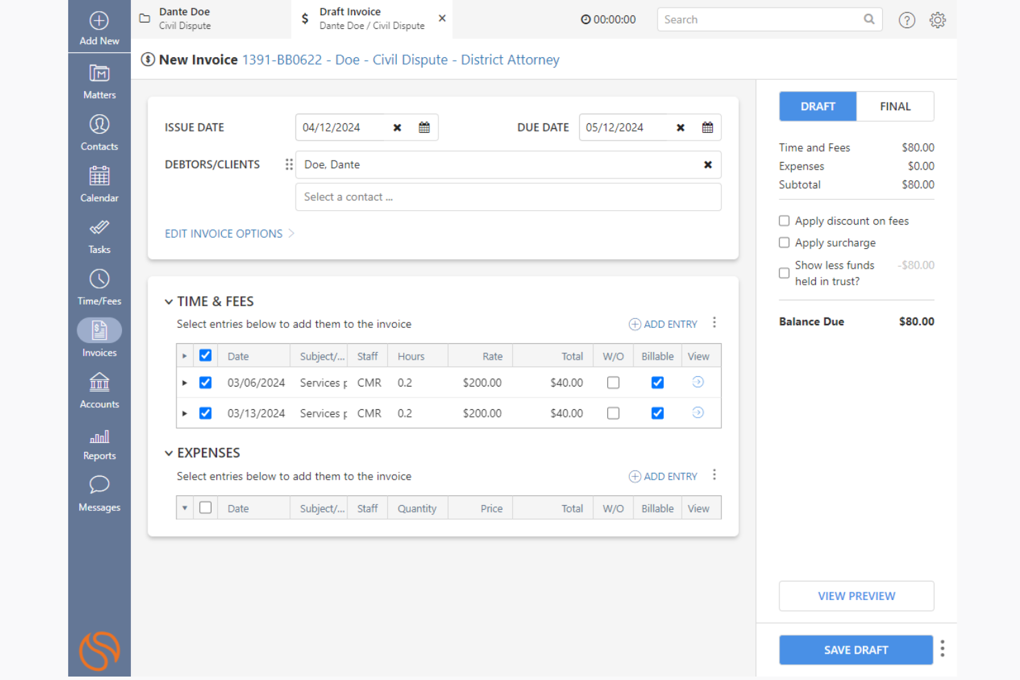 Smokeball screenshot - 10 beste facturatiesoftware voor advocaten beoordeeld in 2026