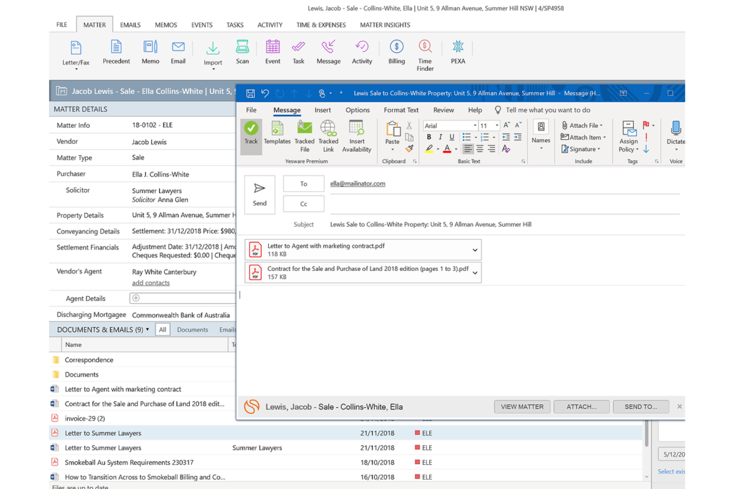 Smokeball screenshot - 10 beste software voor e-mailbeheer voor advocatenkantoren in 2026