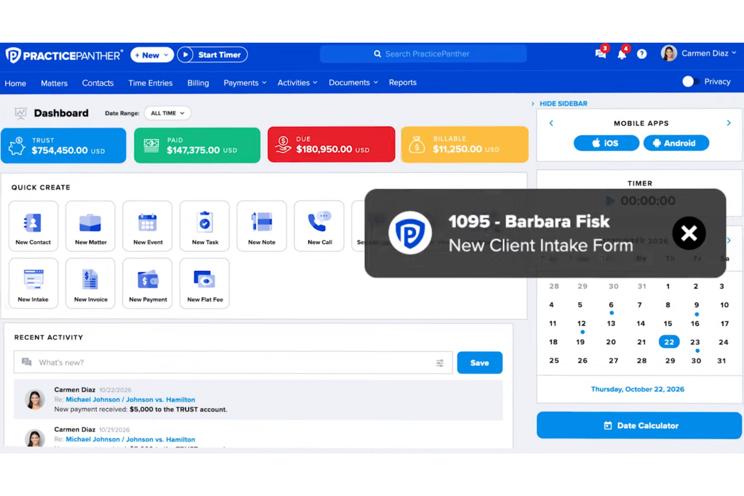 PracticePanther screenshot - 25 Best Estate Planning Software Changing The Game In 2026