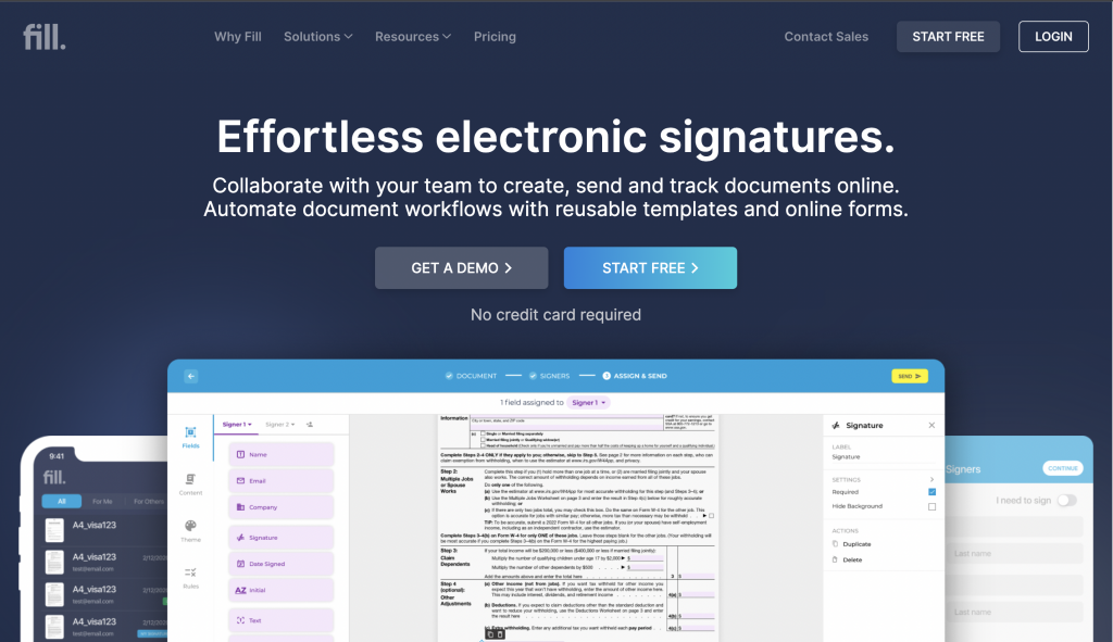 Fill screenshot - 18 Best Legal Electronic Signature Software For 2024