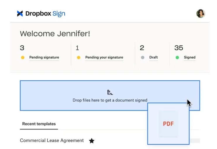 Dropbox Sign screenshot - 18 Best Legal Electronic Signature Software For 2024