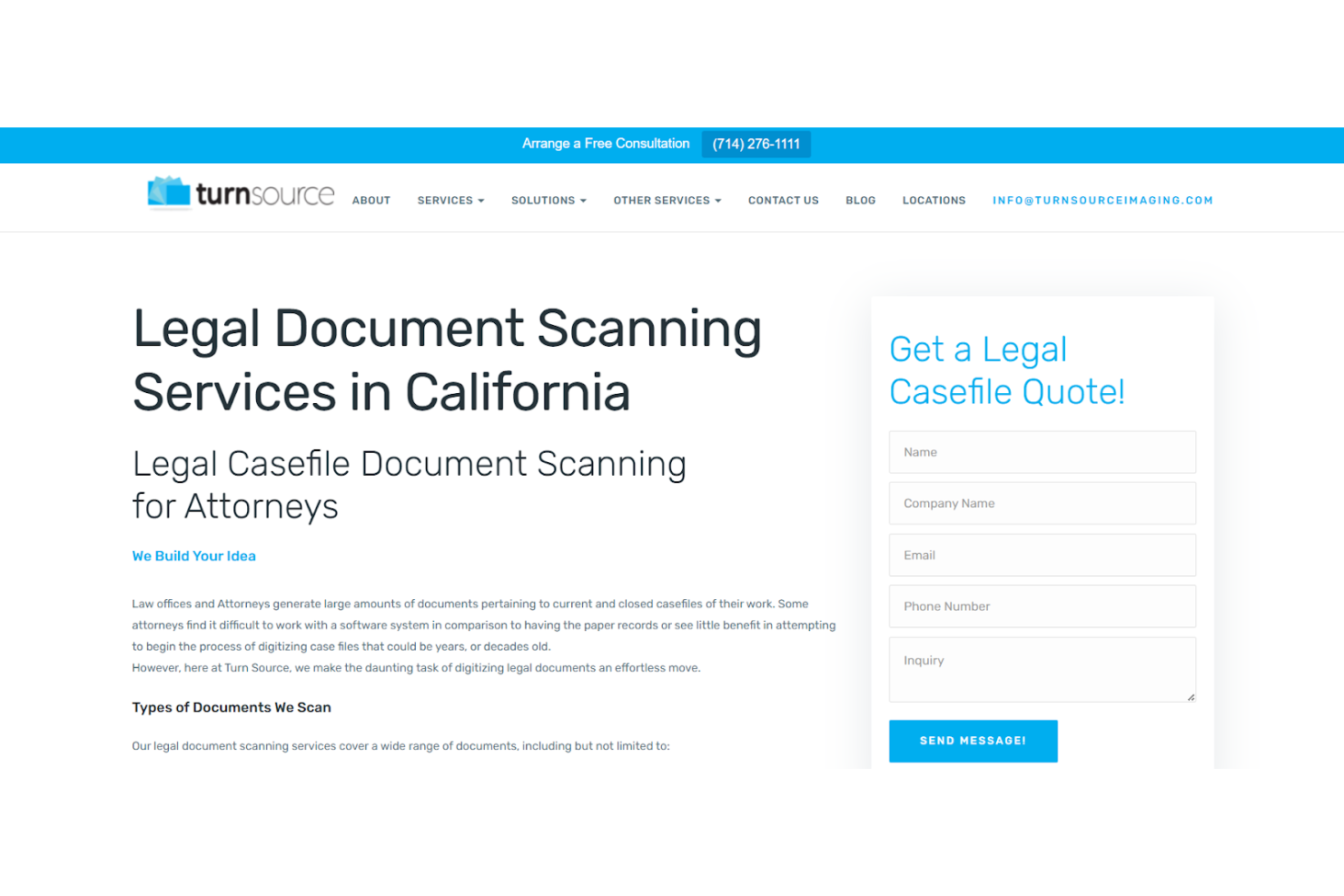 Turn Source Imaging screenshot - 20 Legal Document Scanning Services Reviewed in 2026