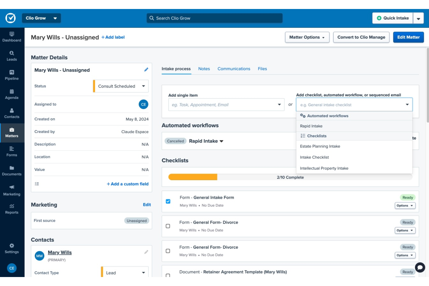 Clio screenshot - 17 Legal Appointment Scheduling Software Options for Law Firms in 2027