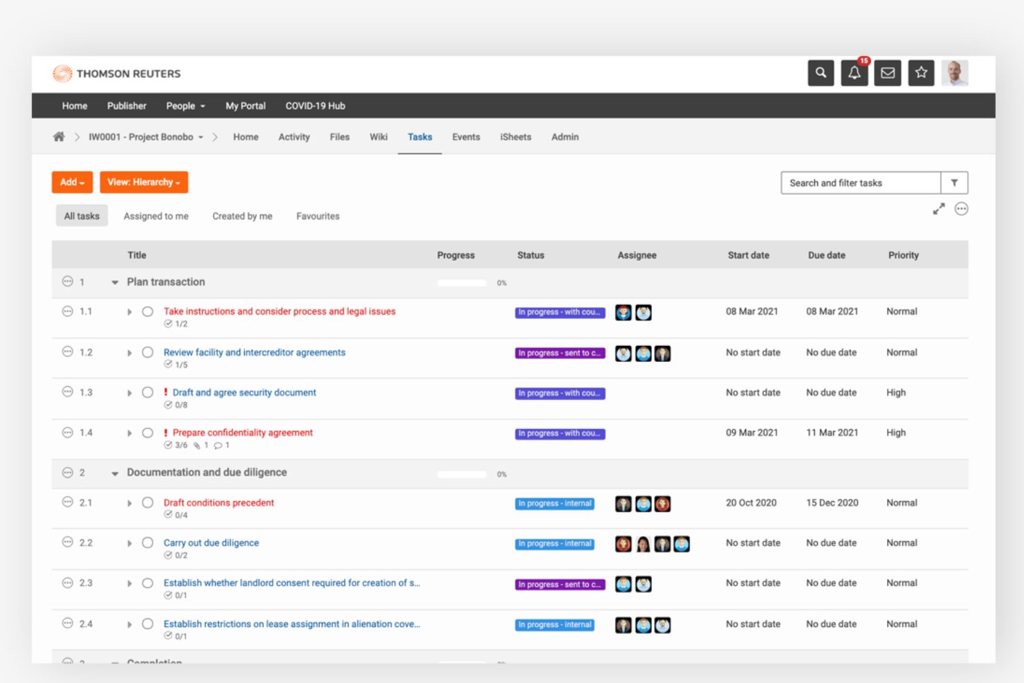 HighQ screenshot - 17 Legal Project Management Software for 2026