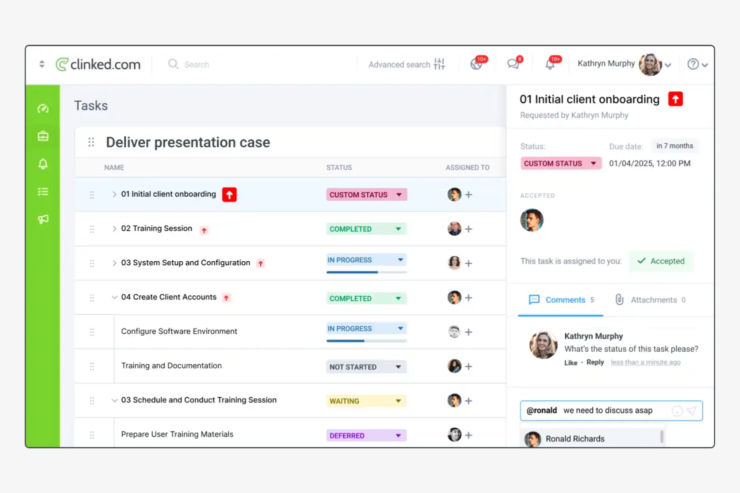 Clinked screenshot - 17 Legal Project Management Software for 2026