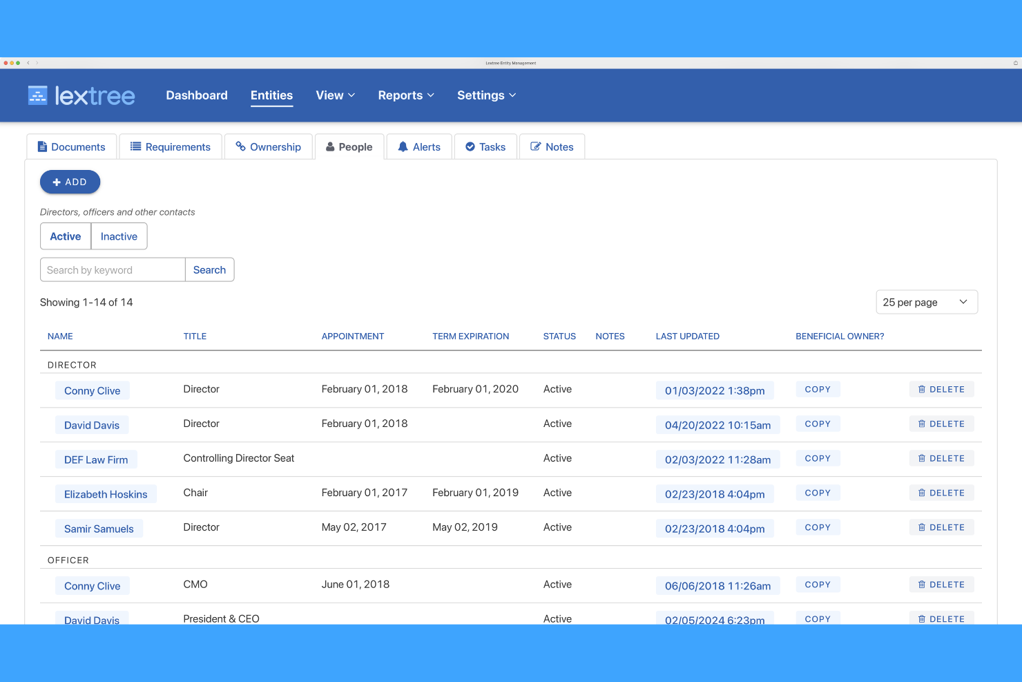 Lextree screenshot - 13 Best Legal Entity Management Software Picked for 2026