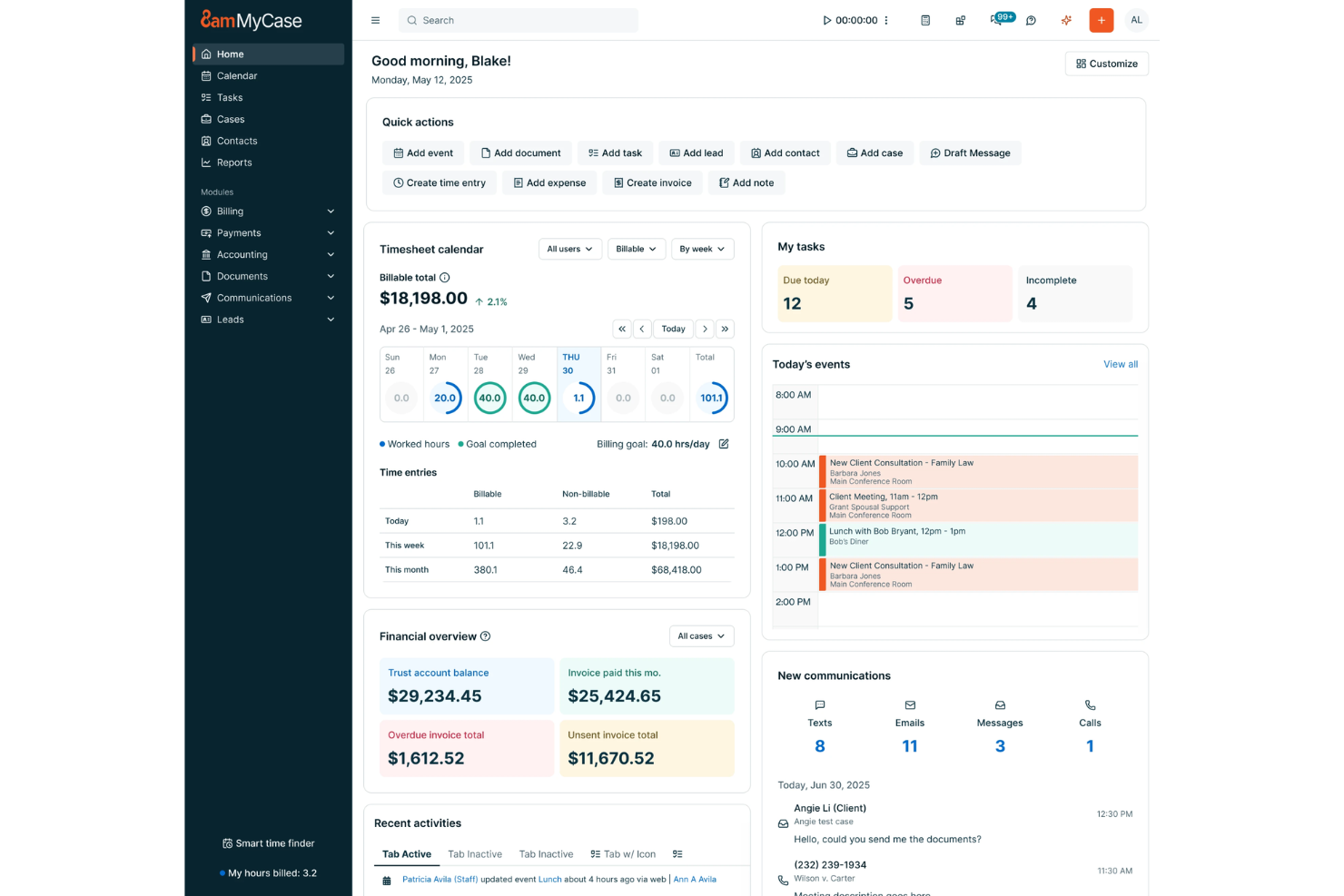 8am screenshot - 10 Best Legal Practice Management Software for 2026