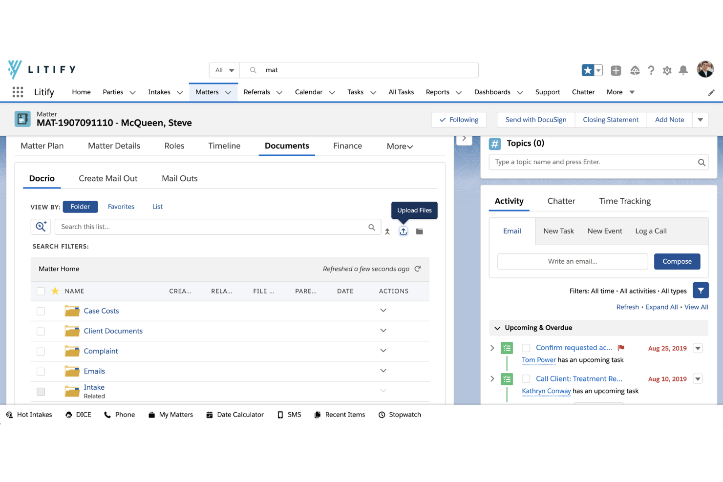 Litify helps firms manage clients, automate workflows, and track cases.