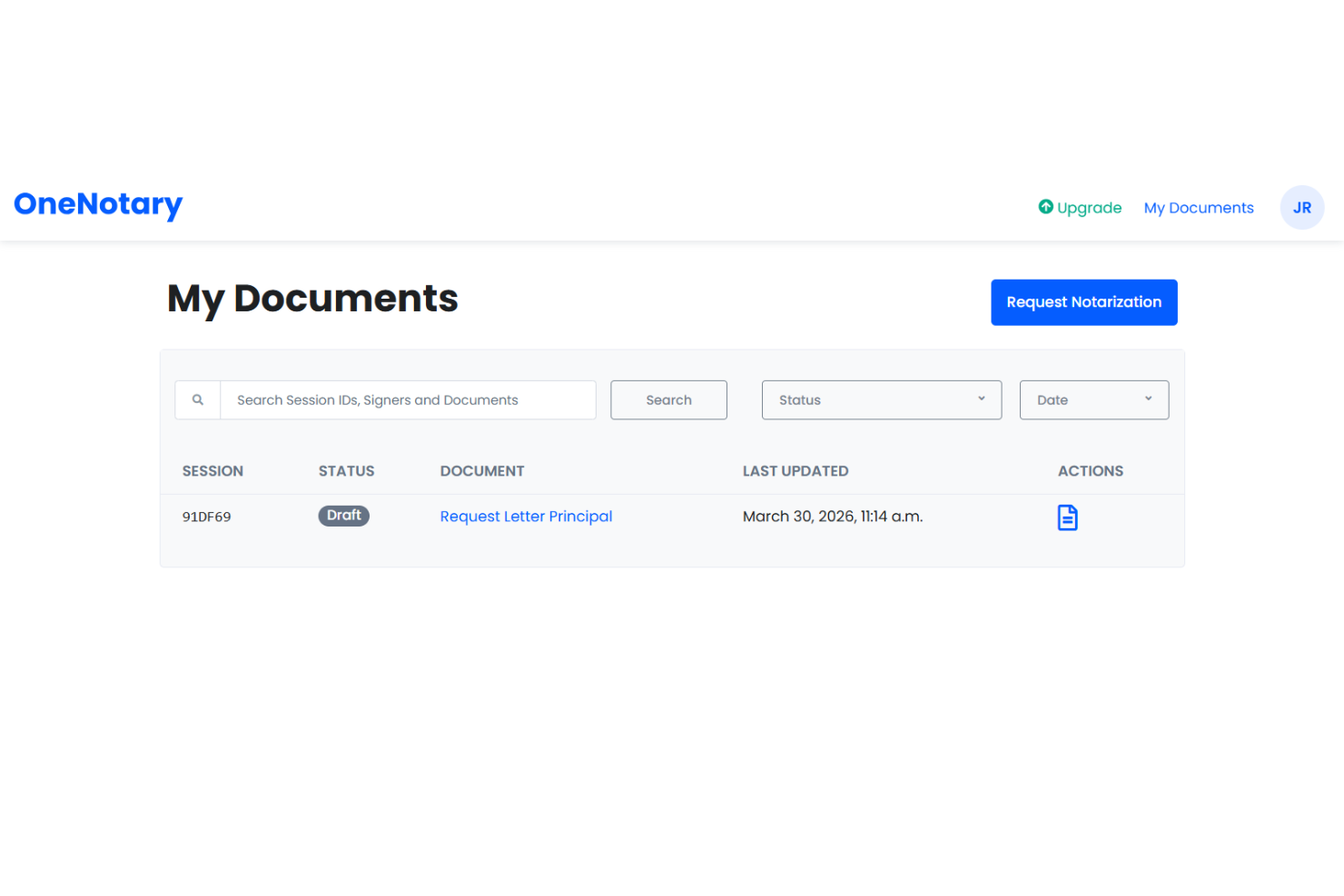 OneNotary enables secure remote notarization with ID checks and records.
