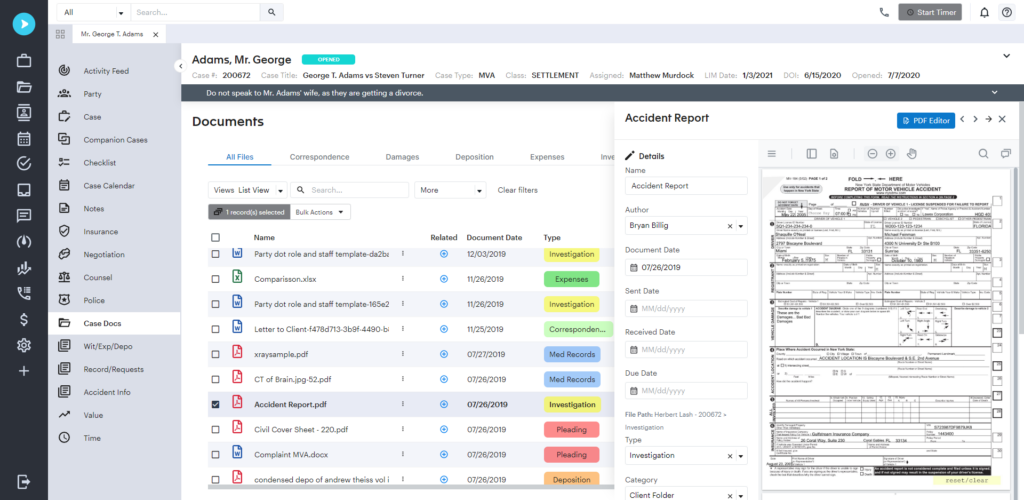 neos review - legal software screenshot