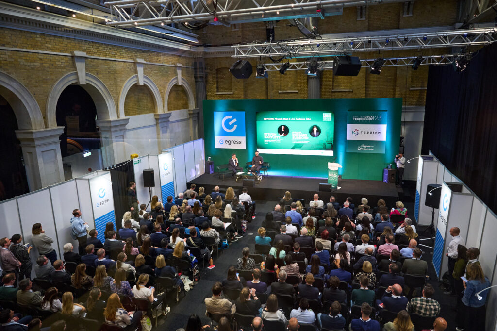 Audience attending a keynote session at the British Legal Technology Forum