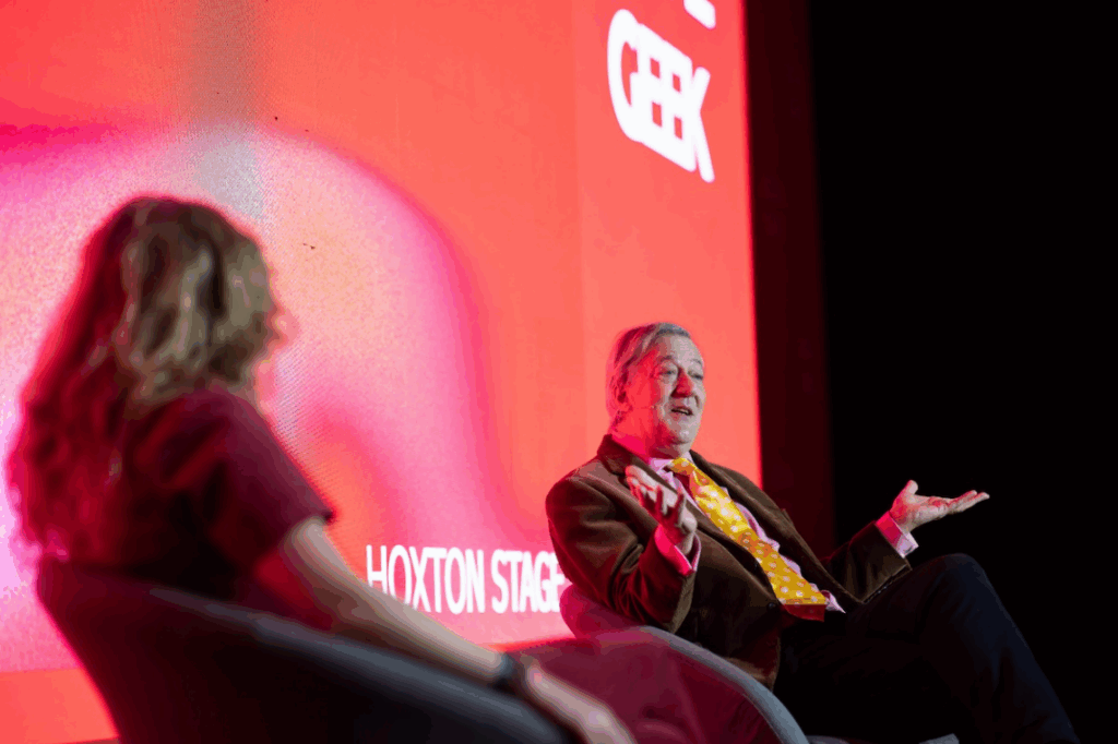 Sir Stephen Fry speaking at Legal Geek 2025