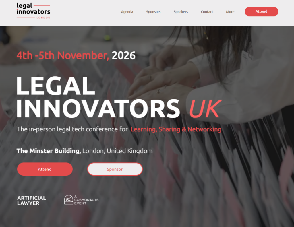 The Legal Innovators UK 2026 landing page screenshot