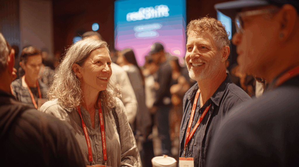 Attendees networking at Red Shift, a legal tech conference