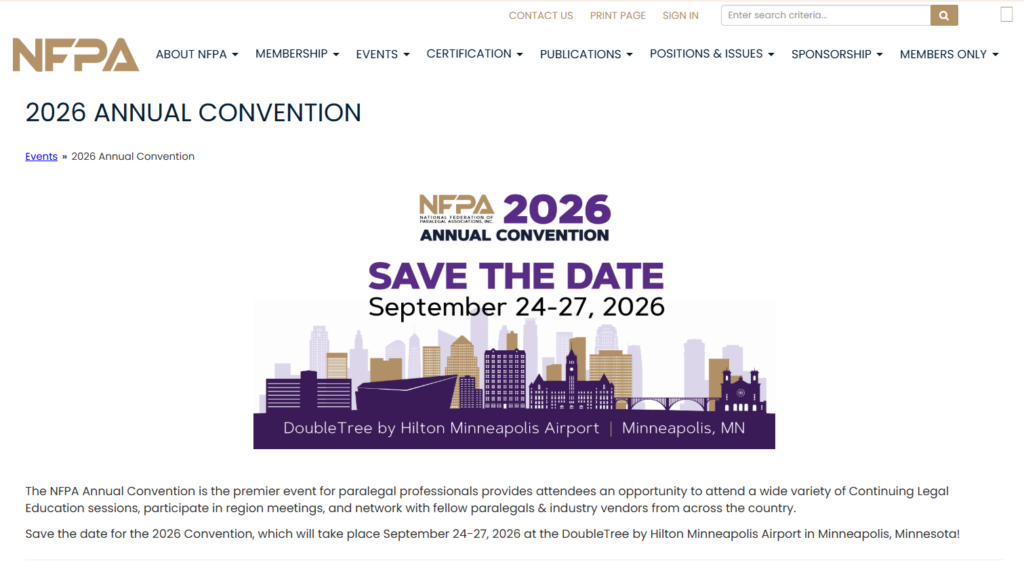 The NFPA Annual Convention 2026 landing page