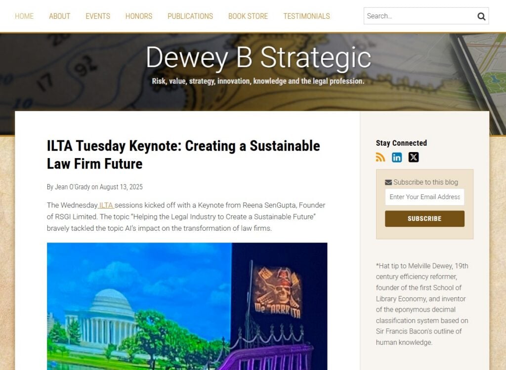 Esempio della newsletter Dewey B Strategic