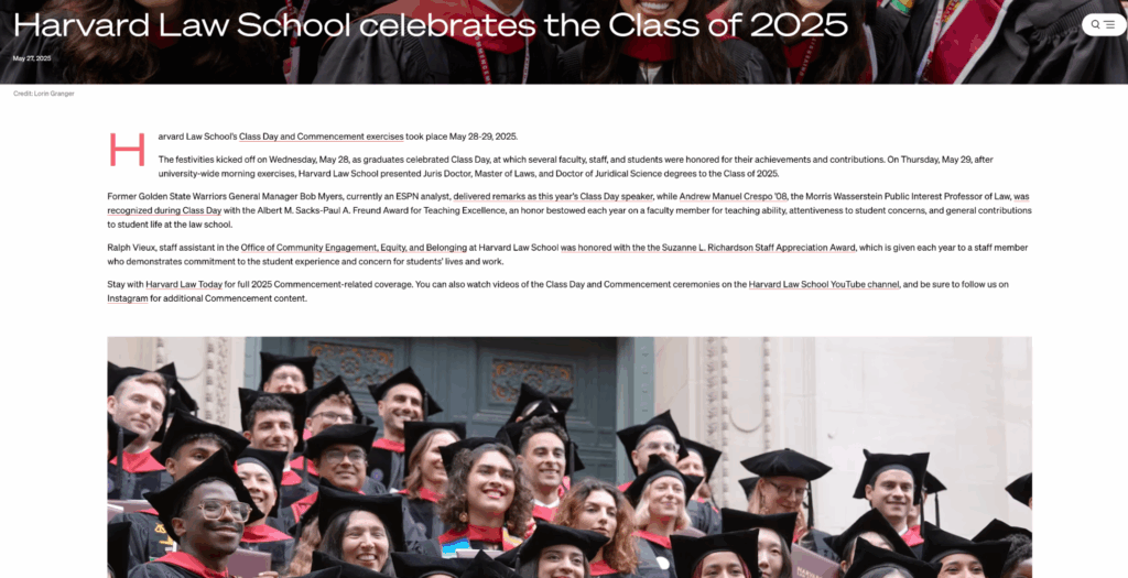 Harvard Law Today newsletter
