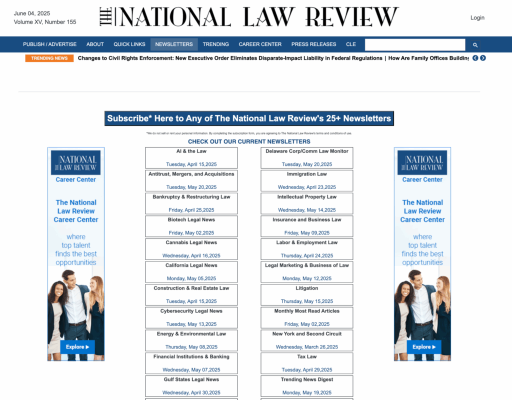 The National Law Review Newsletters