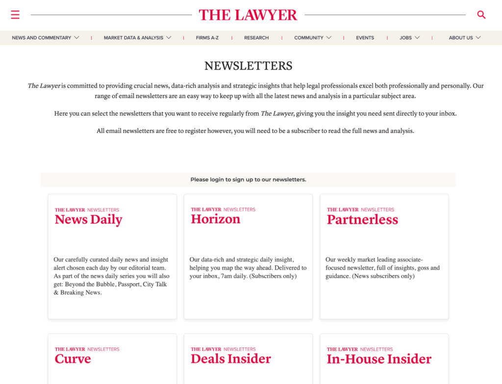The Lawyer newsletter