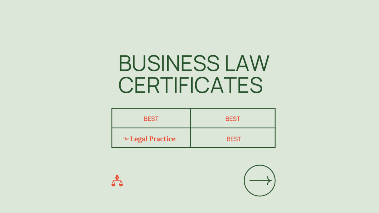 Business law certificates generic best of