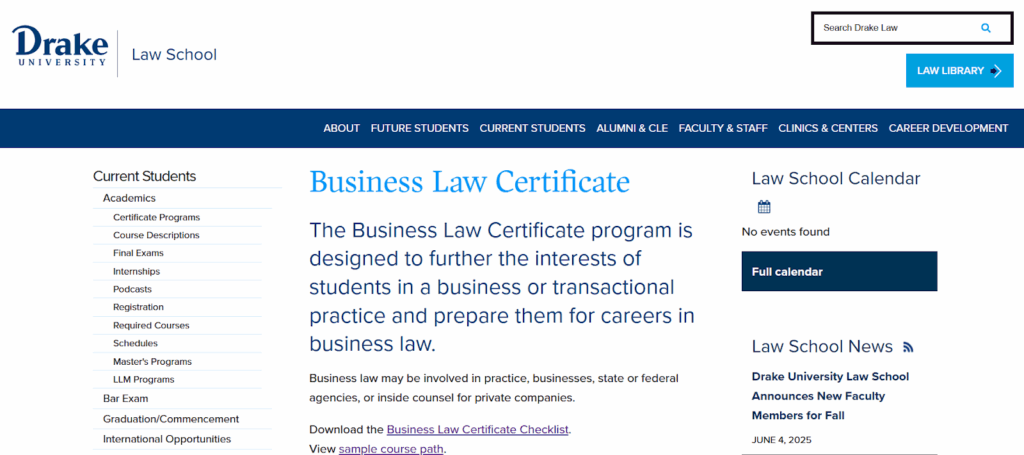 The Business Law Certificate overview