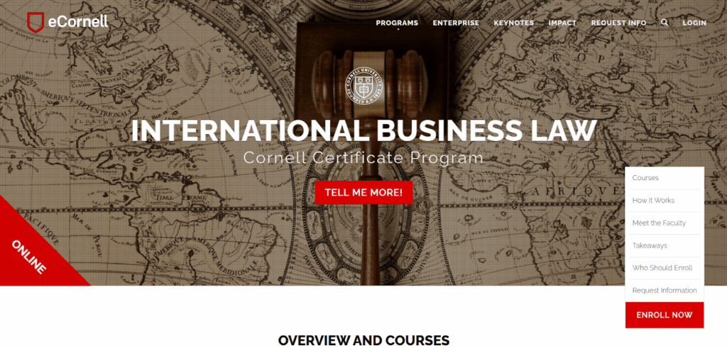 The International Busines Law landing page