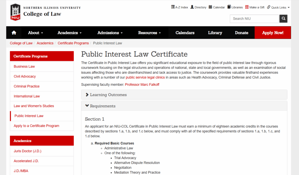 The Public Interest Law Certificate overview