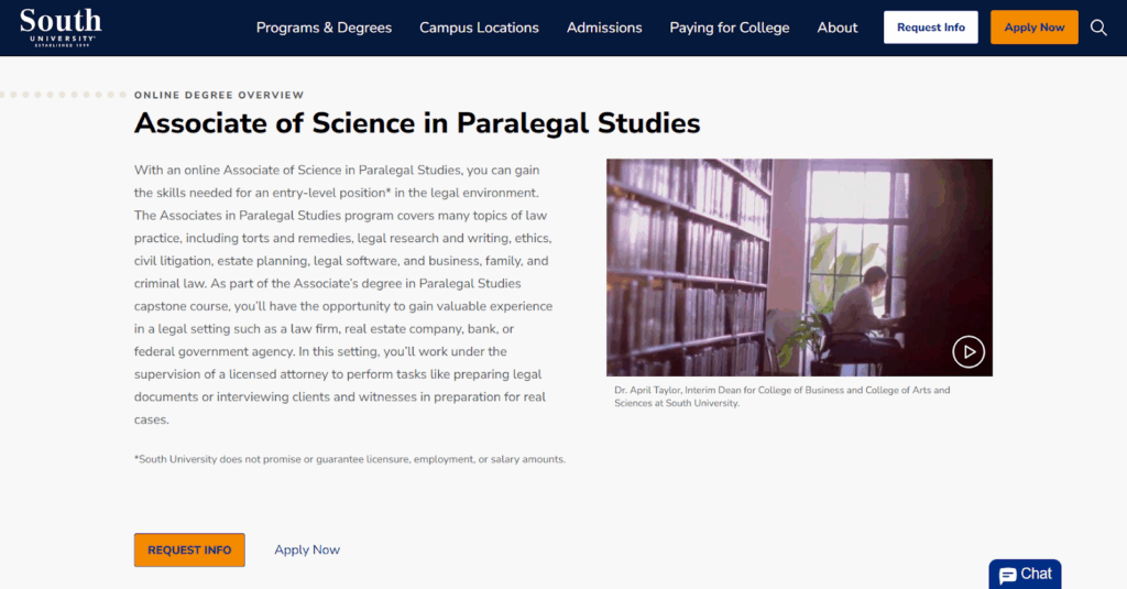 Overview of the Associate of Science in Paralegal Studies