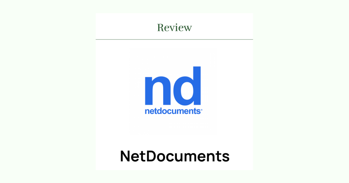 Netdocum NetDocuments Review: Pros, Cons, Features and Pricing