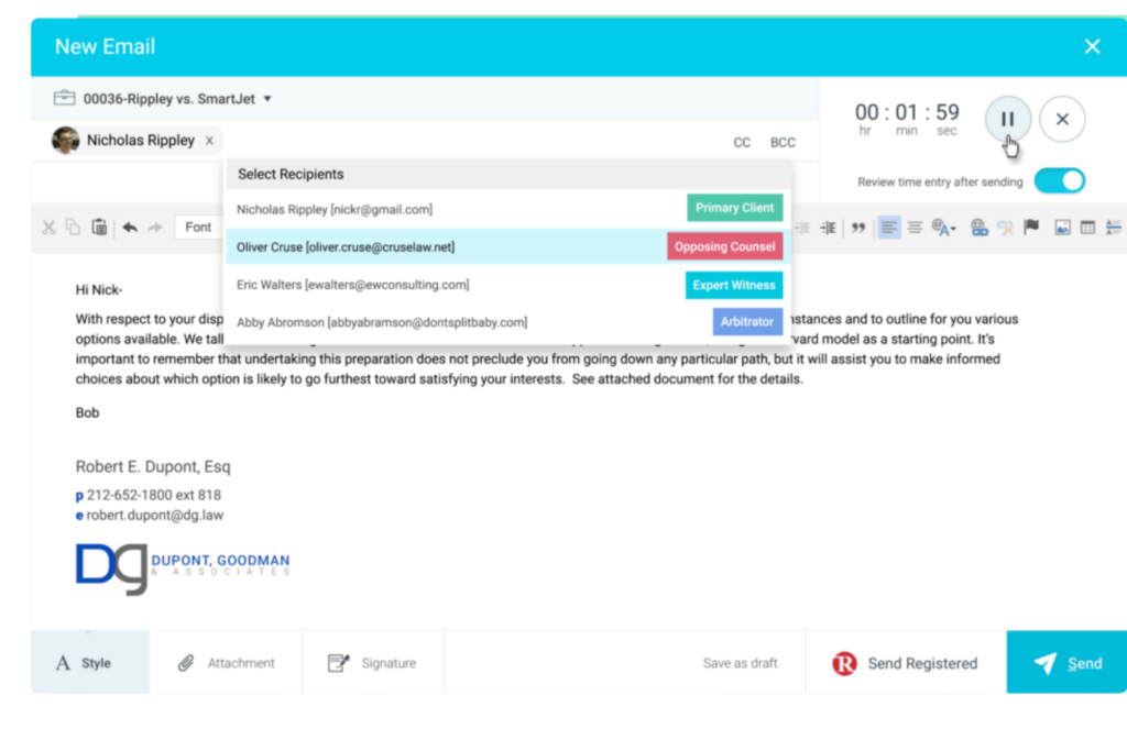 caret-legal-email-filing-integrations