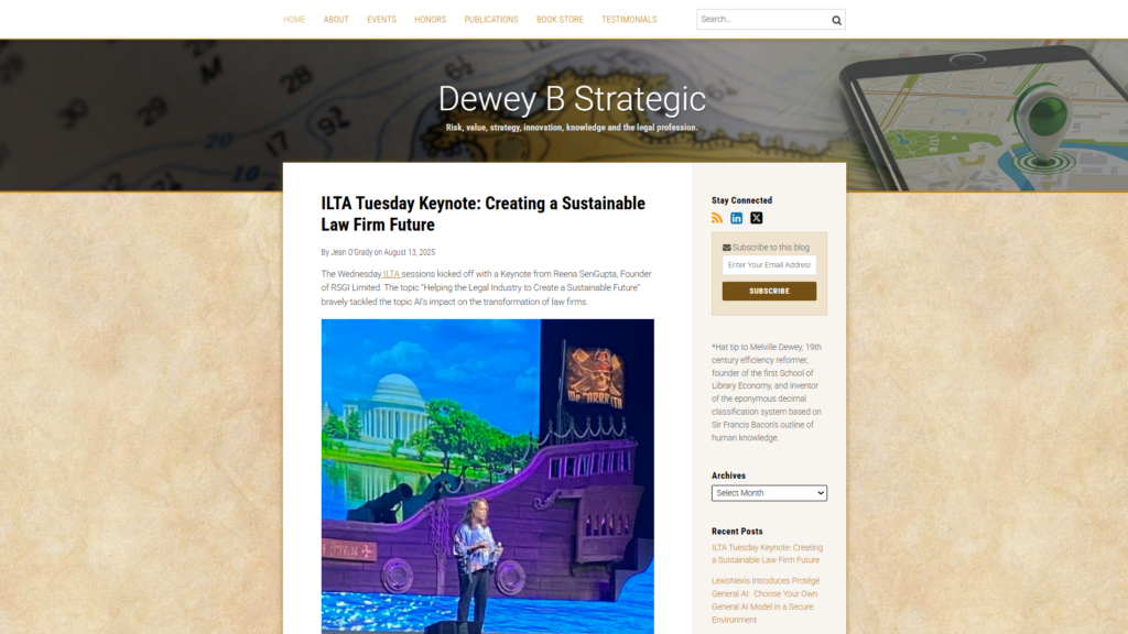 Dewey B Strategic reports on innovation, knowledge strategy, and change across law firms