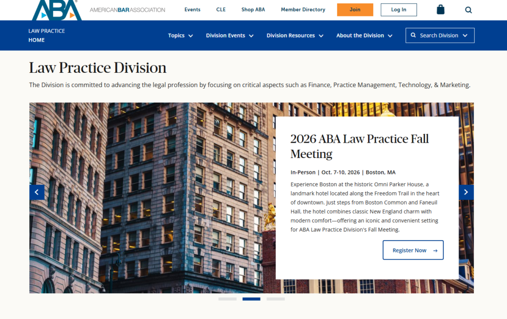 American Bar Association Law Practice Division page